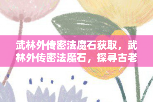 武林外传密法魔石获取，武林外传密法魔石，探寻古老武学的神秘力量