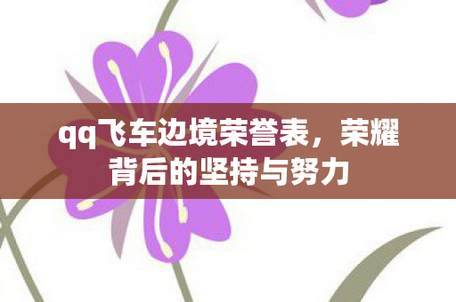 qq飞车边境荣誉表，荣耀背后的坚持与努力