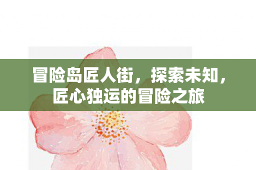 冒险岛匠人街，探索未知，匠心独运的冒险之旅