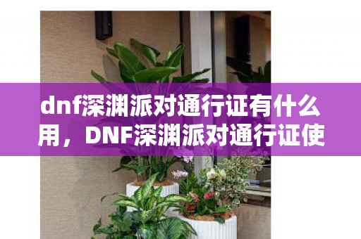 dnf深渊派对通行证有什么用，DNF深渊派对通行证使用指南