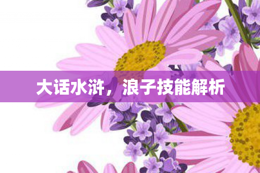 大话水浒，浪子技能解析