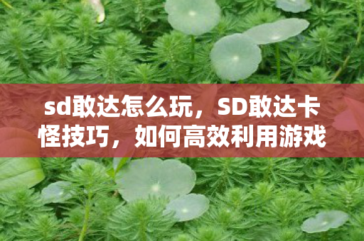 sd敢达怎么玩，SD敢达卡怪技巧，如何高效利用游戏机制