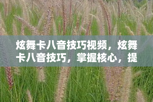 炫舞卡八音技巧视频，炫舞卡八音技巧，掌握核心，提升游戏胜率