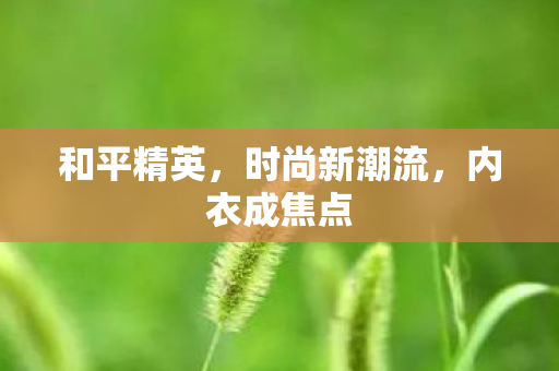 和平精英，时尚新潮流，内衣成焦点