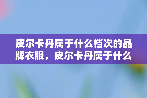 皮尔卡丹属于什么档次的品牌衣服，皮尔卡丹属于什么档次