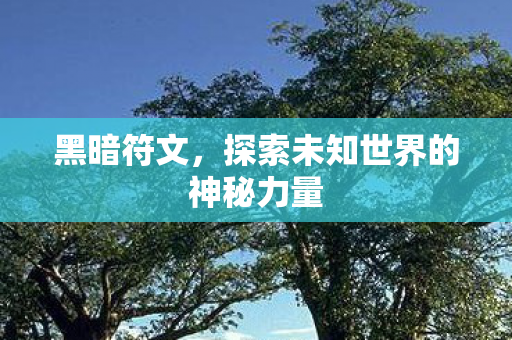 黑暗符文，探索未知世界的神秘力量