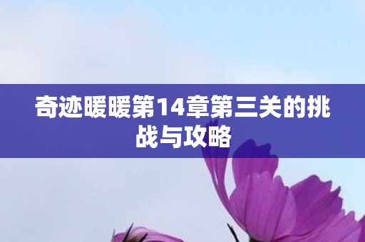 奇迹暖暖第14章第三关的挑战与攻略