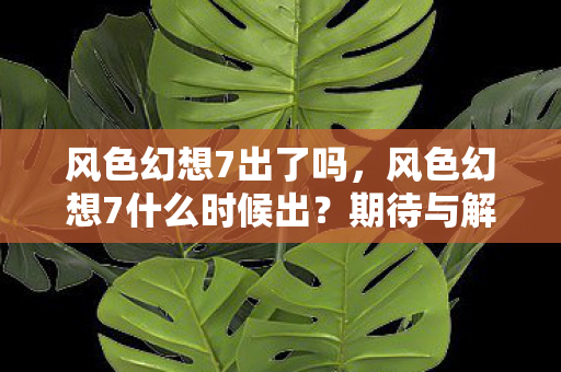 风色幻想7出了吗，风色幻想7什么时候出？期待与解析