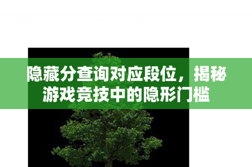 隐藏分查询对应段位，揭秘游戏竞技中的隐形门槛
