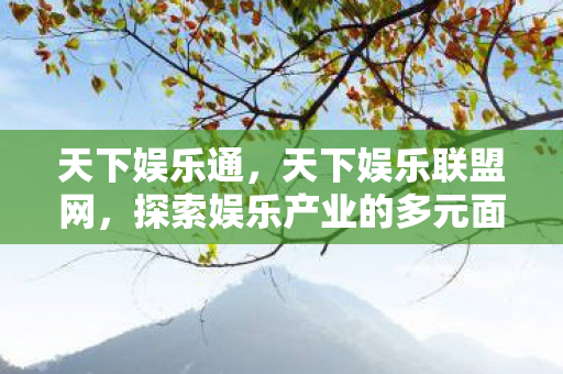 天下娱乐通，天下娱乐联盟网，探索娱乐产业的多元面貌