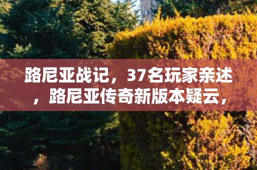 路尼亚战记,37名玩家亲述,路尼亚传奇新版本疑云,这操作谁能绷得住? 路尼亚战记,37名玩家亲述,路尼亚传奇新版本疑云,这操作谁能绷得住?