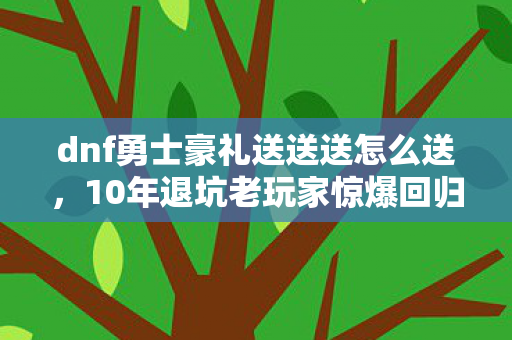 dnf勇士豪礼送送送怎么送,10年退坑老玩家惊爆回归!DNF新礼竟藏颠覆性惊喜? dnf勇士豪礼送送送怎么送,10年退坑老玩家惊爆回归!DNF新礼竟藏颠覆性惊喜?