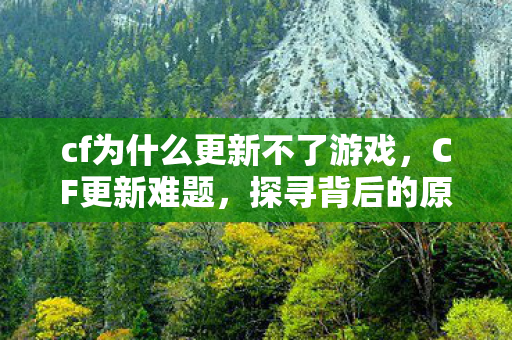 cf为什么更新不了游戏，CF更新难题，探寻背后的原因与解决方案