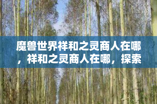 魔兽世界祥和之灵商人在哪，祥和之灵商人在哪，探索未知领域的神秘之旅