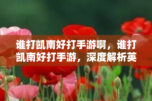 谁打凯南好打手游啊，谁打凯南好打手游，深度解析英雄技能与策略搭配