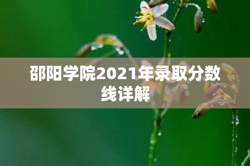邵阳学院2021年录取分数线详解