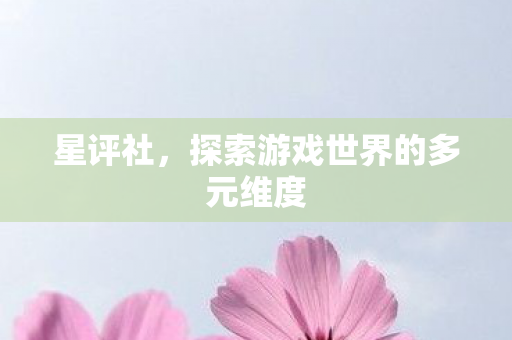 星评社，探索游戏世界的多元维度