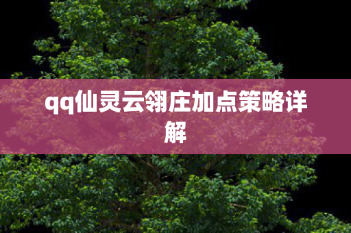 qq仙灵云翎庄加点策略详解