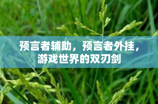 预言者辅助，预言者外挂，游戏世界的双刃剑