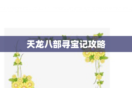 天龙八部寻宝记攻略