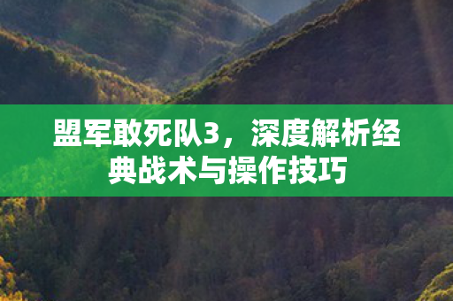 盟军敢死队3，深度解析经典战术与操作技巧