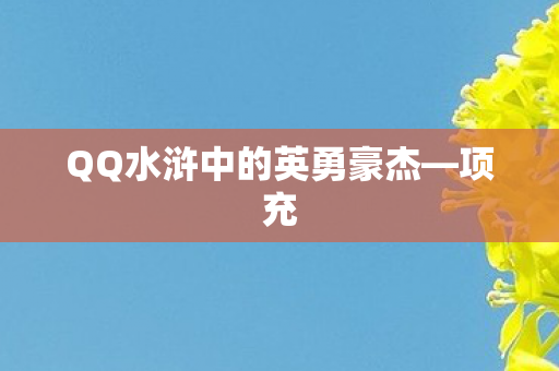 QQ水浒中的英勇豪杰—项充