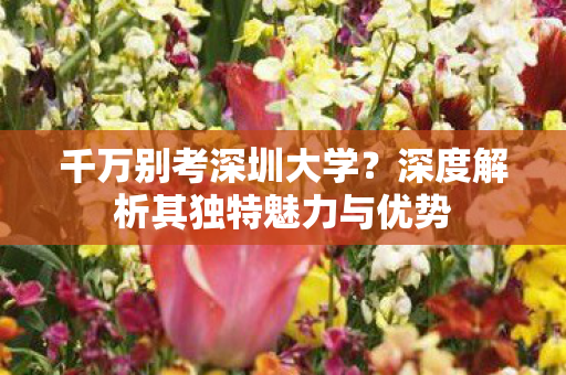 千万别考深圳大学？深度解析其独特魅力与优势