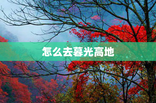 怎么去暮光高地