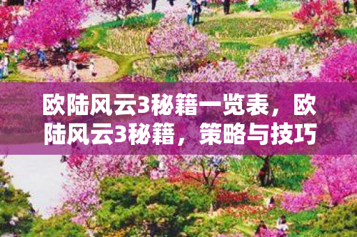 欧陆风云3秘籍一览表，欧陆风云3秘籍，策略与技巧的深度剖析