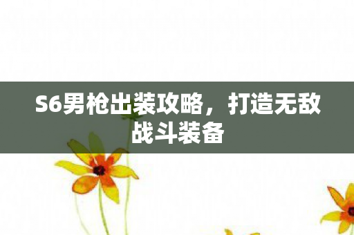 S6男枪出装攻略，打造无敌战斗装备
