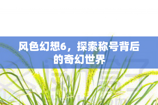 风色幻想6，探索称号背后的奇幻世界