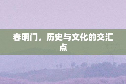 春明门，历史与文化的交汇点