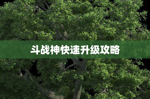 斗战神快速升级攻略