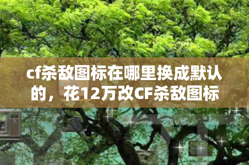 cf杀敌图标在哪里换成默认的,花12万改CF杀敌图标被离婚!账本里藏着比外挂更狠的真相 cf杀敌图标在哪里换成默认的,花12万改CF杀敌图标被离婚!账本里藏着比外挂更狠的真相