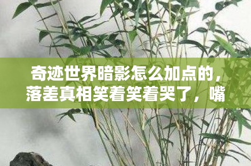 奇迹世界暗影怎么加点的,落差真相笑着笑着哭了,嘴上说退坑,暗影加点却成深夜执念 奇迹世界暗影怎么加点的,落差真相笑着笑着哭了,嘴上说退坑,暗影加点却成深夜执念