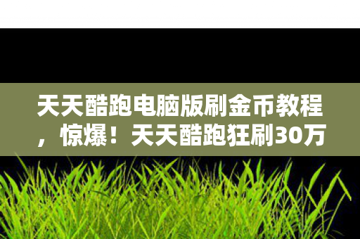 天天酷跑电脑版刷金币教程,惊爆!天天酷跑狂刷30万金币背后,竟藏着离婚协议的致命一击! 天天酷跑电脑版刷金币教程,惊爆!天天酷跑狂刷30万金币背后,竟藏着离婚协议的致命一击!