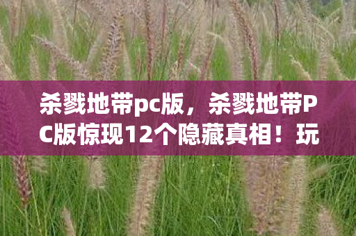 杀戮地带pc版，杀戮地带PC版惊现12个隐藏真相！玩家集体破防的背后竟是……