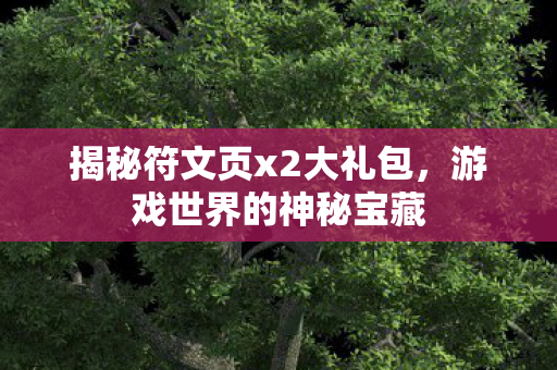 揭秘符文页x2大礼包，游戏世界的神秘宝藏