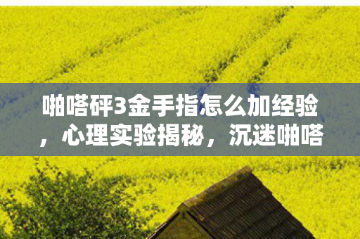 啪嗒砰3金手指怎么加经验,心理实验揭秘,沉迷啪嗒砰3经验金手指的细思极恐多巴胺陷阱 啪嗒砰3金手指怎么加经验,心理实验揭秘,沉迷啪嗒砰3经验金手指的细思极恐多巴胺陷阱