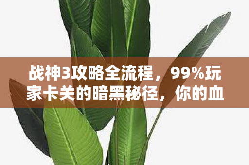 战神3攻略全流程,99%玩家卡关的暗黑秘径,你的血槽还剩几格? 战神3攻略全流程,99%玩家卡关的暗黑秘径,你的血槽还剩几格?