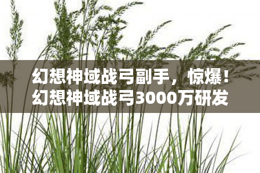 幻想神域战弓副手,惊爆!幻想神域战弓3000万研发费背后,竟藏着让策划集体跳脚的隐情! 幻想神域战弓副手,惊爆!幻想神域战弓3000万研发费背后,竟藏着让策划集体跳脚的隐情!