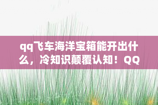 qq飞车海洋宝箱能开出什么，冷知识颠覆认知！QQ飞车海洋宝箱竟藏着目瞪口呆的十年谎言