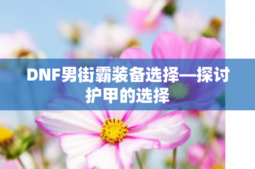 DNF男街霸装备选择—探讨护甲的选择