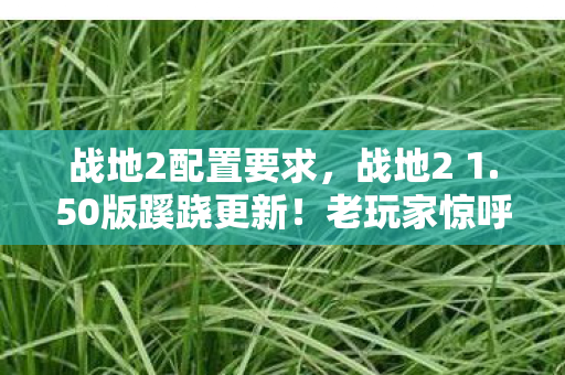 战地2配置要求，战地2 1.50版蹊跷更新！老玩家惊呼，这波情怀杀太上头！