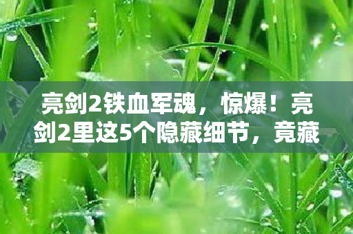 亮剑2铁血军魂,惊爆!亮剑2里这5个隐藏细节,竟藏着惊天大反转?太震撼! 亮剑2铁血军魂,惊爆!亮剑2里这5个隐藏细节,竟藏着惊天大反转?太震撼!