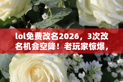 lol免费改名2026,3次改名机会空降!老玩家惊爆,这波福利竟藏着LOL十年终极秘密? lol免费改名2026,3次改名机会空降!老玩家惊爆,这波福利竟藏着LOL十年终极秘密?