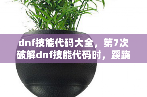 dnf技能代码大全，第7次破解dnf技能代码时，蹊跷数据让老玩家后背发凉