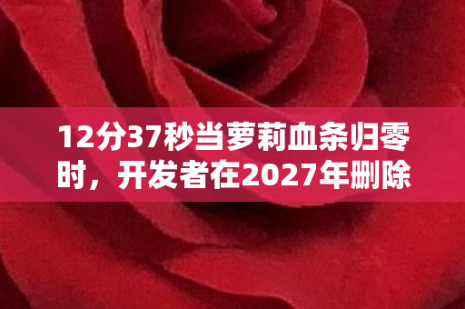 12分37秒当萝莉血条归零时,开发者在2027年删除了所有复活键 12分37秒当萝莉血条归零时,开发者在2027年删除了所有复活键