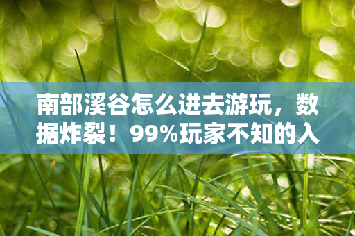 南部溪谷怎么进去游玩，数据炸裂！99%玩家不知的入口密码，南部溪谷竟藏着2024年最暴利赛道