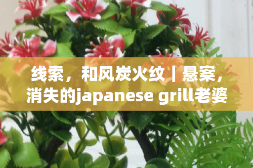 线索,和风炭火纹|悬案,消失的japanese grill老婆|毛骨悚然,十年循环的烤肉声 线索,和风炭火纹|悬案,消失的japanese grill老婆|毛骨悚然,十年循环的烤肉声